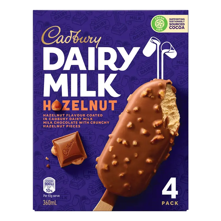 Dairy Milk Hazelnut Ice Cream Sticks