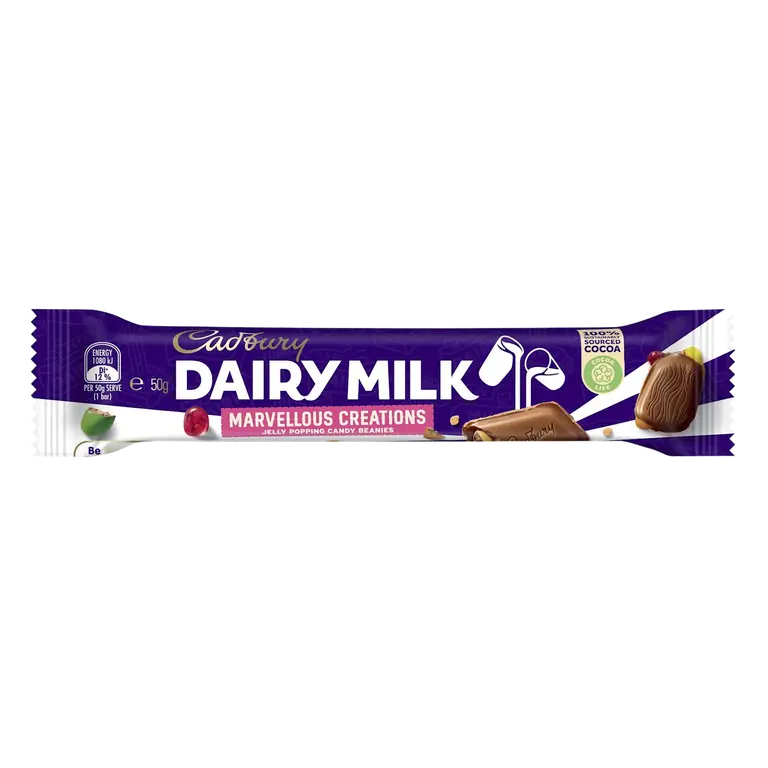 Dairy Milk Marvellous Creations Jelly Popping Candy & Beanies Milk Chocolate Bar