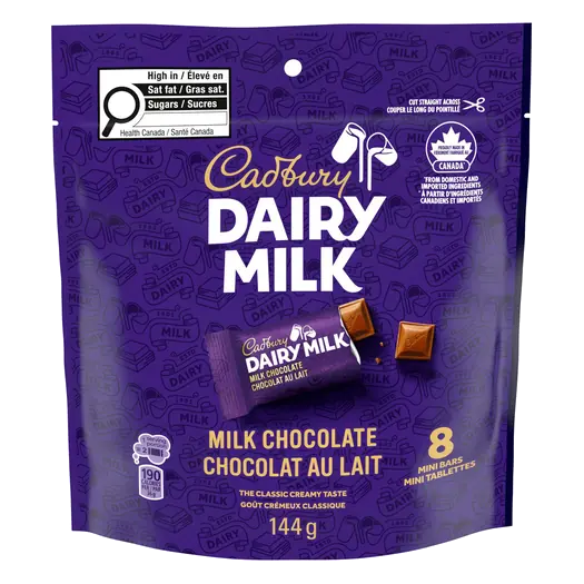 Dairy Milk Milk Chocolate Bars Of 8 X 18 g Mini Bars Bag 144 g