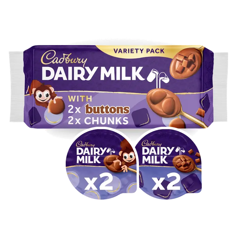 Cadbury Dairy Milk Milk Chocolate Buttons & Chunks Chocolate Desserts 4 x 75g (300g)