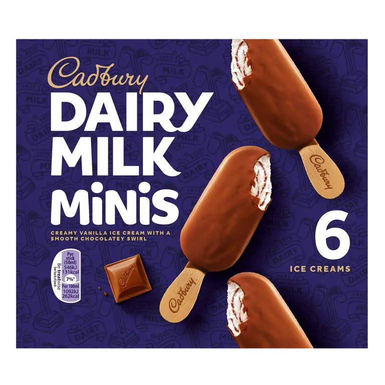 Dairy Milk Minis Ice Creams 6 x 50ml
