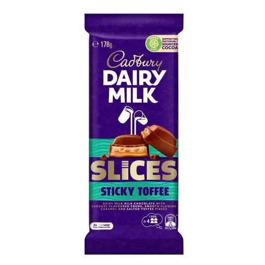Dairy Milk Slices Sticky Toffee Chocolate Block
