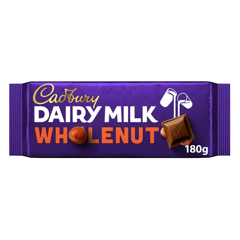 Dairy Milk Whole Nut Chocolate Bar 180g