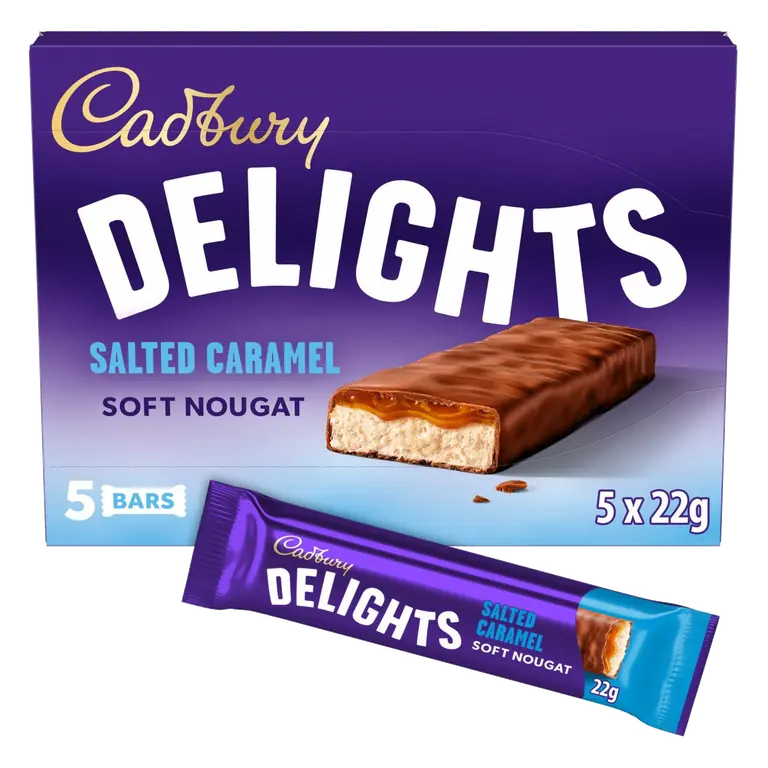 Delights Salted Caramel Chocolate Nougat Bar 5 Pack