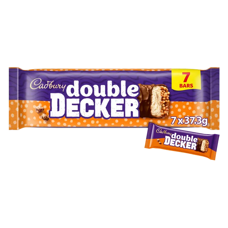 Cadbury Double Decker Chocolate Bar 7 Pack Multipack 261.1g (7 x 37.3g)