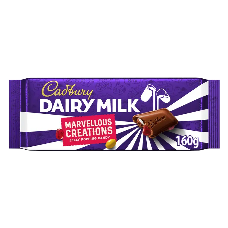 Cadbury Marvellous Creation Jelly Popping Candy Shells Chocolate Bar 160 g