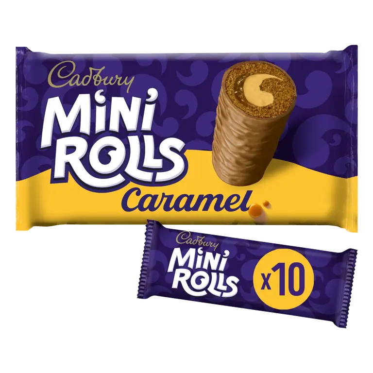 Cadbury Milk Chocolate Caramel Mini Rolls Cakes 10 Pack