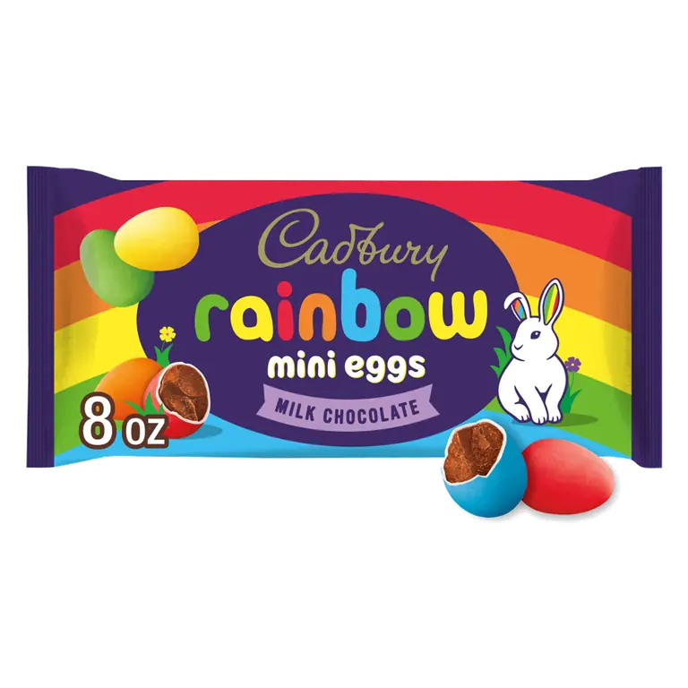 Milk Chocolate Rainbow Mini Eggs with a Crisp Sugar Shell