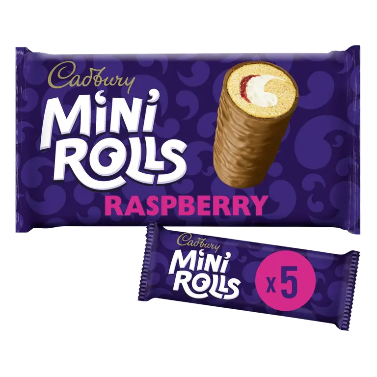 Milk Chocolate Raspberry Mini Rolls Cakes x5