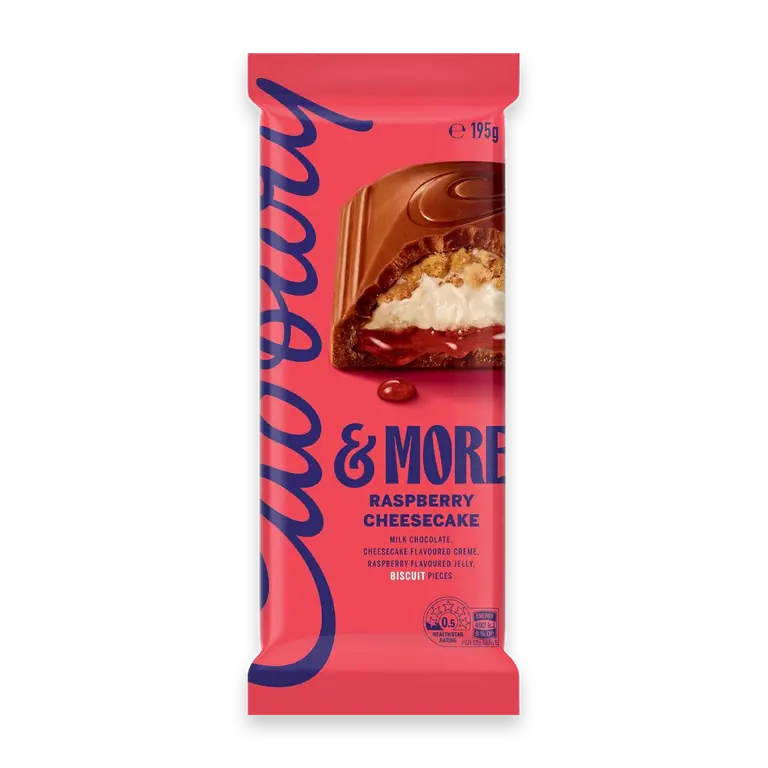 & More Raspberry Cheesecake Chocolate Block