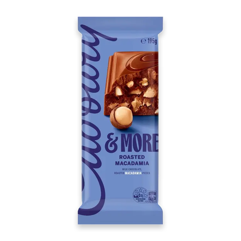 & More Roasted Macadamia Chocolate Block