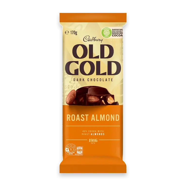 Old Gold Roast Almond Dark Chocolate Block