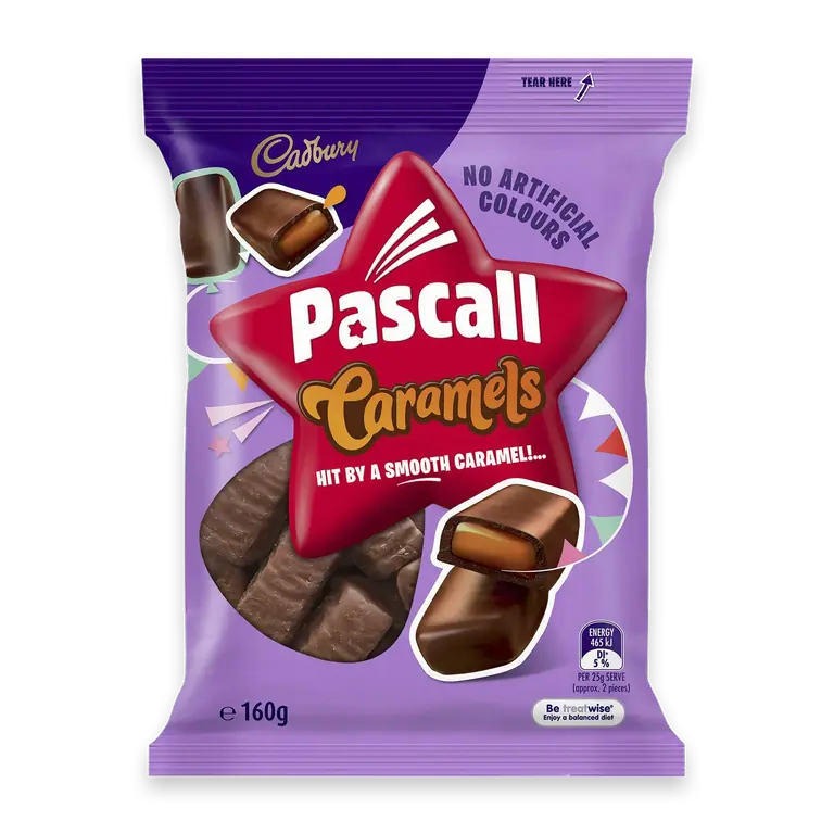 Pascall Chocolate Caramels Lollies Snack & Share Bag