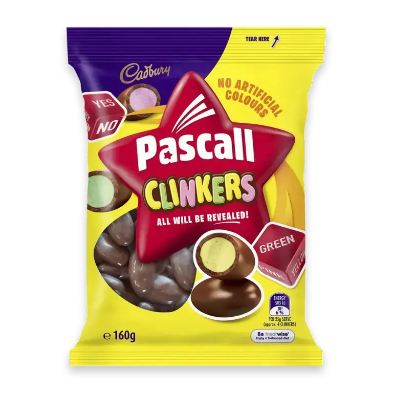 Pascall Clinker Milk Chocolate Lollies Snack & Share Bag