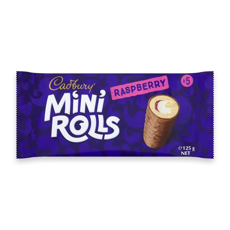 Raspberry Mini Rolls 125g