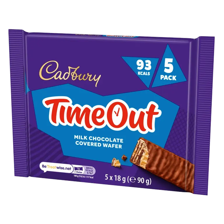 Timeout Chocolate Wafer Bars 5 x 18g