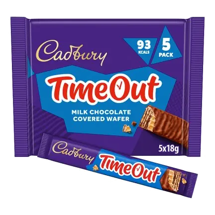 Timeout Milk Chocolate Covered Wafer Biscuit Bars Multipack