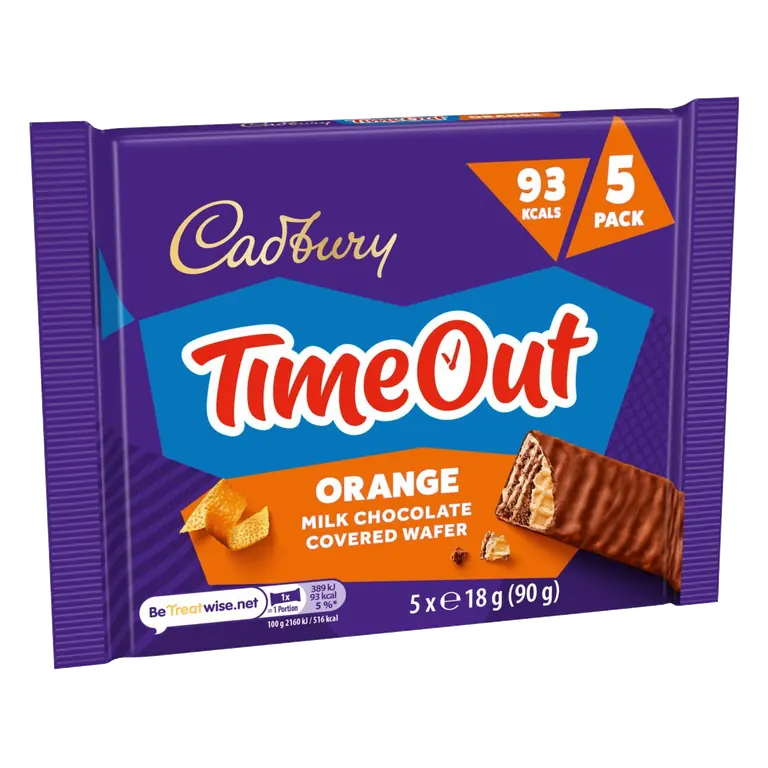 Timeout Orange Chocolate Wafer Bars 5 x 18g