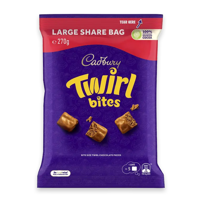 Twirl Milk Chocolate Bites Large Snack & Share Bag