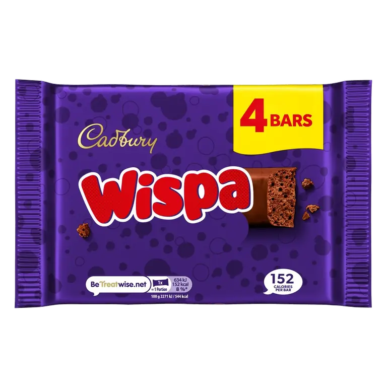 Wispa Chocolate Bar 4 Pack Multipack