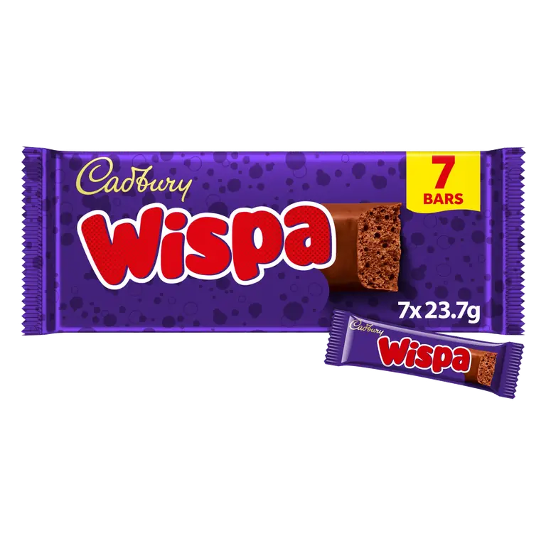 Cadbury Wispa Chocolate Bar 7 Pack Multipack 165.9g (7 x 23.7g)