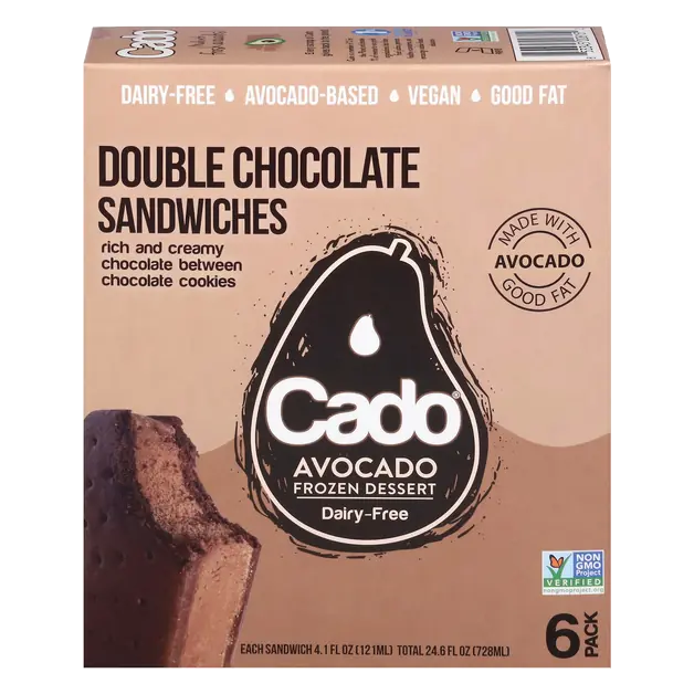 Dairy Free Vegan Double Chocolate Sandwiches Avocado Dessert - 6 ct