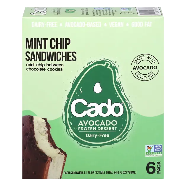 Dairy Free Vegan Mint Chip Sandwiches Avocado Dessert - 6 ct