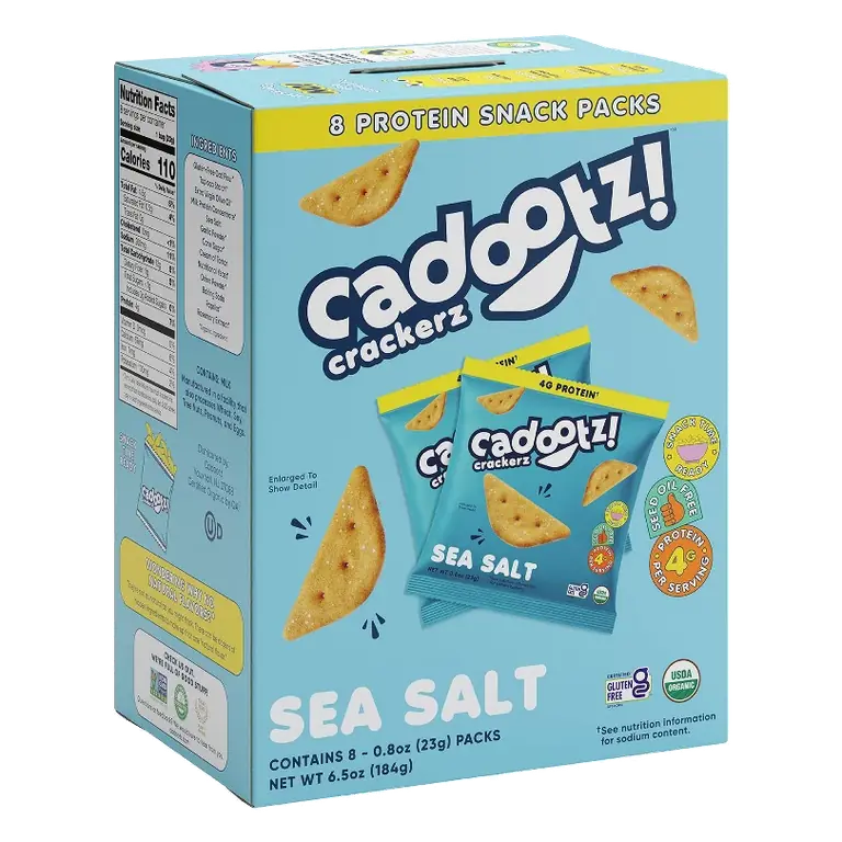 cadootz Sea Salt Crackers Multipack, 6.5oz/8ct
