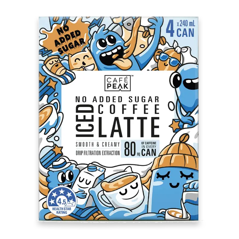 No Added Sugar Iced Coffee Latte Cans