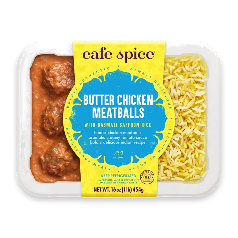 Café Spice Butter Chicken Meatballs with Basmati Saffron Rice