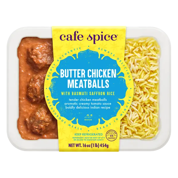Indian Cuisine Butter Chicken Meatballs w/Basmati Saffron Rice