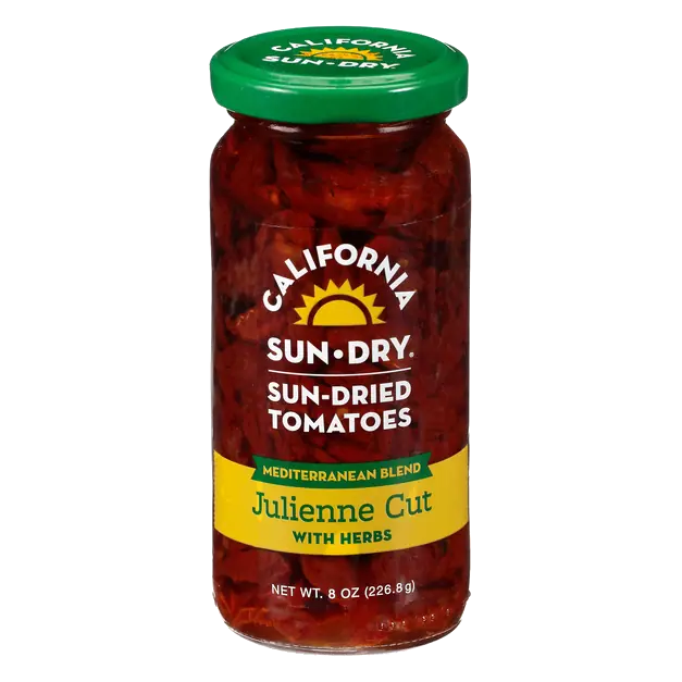 Julienne Cut Sun-Dried Tomatoes with Herbs
