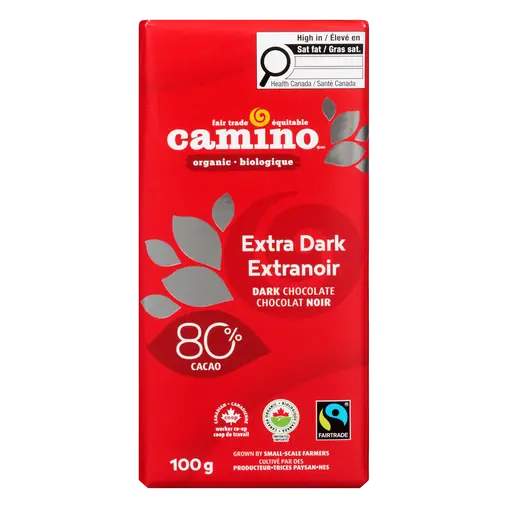 Organic Chocolate Bar 80% Extra Dark 100 g