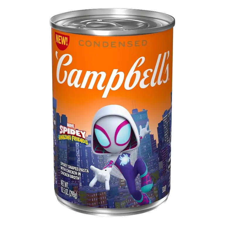 Campbell's Condensed Kids' Marvel's Spidey and Friends Shaped Pasta with Chicken Soup, 10.5oz