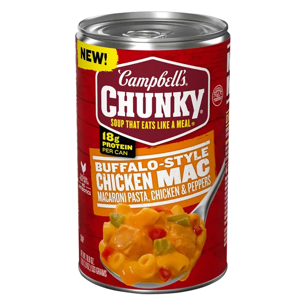 Buffalo-Style Chicken Mac Soup