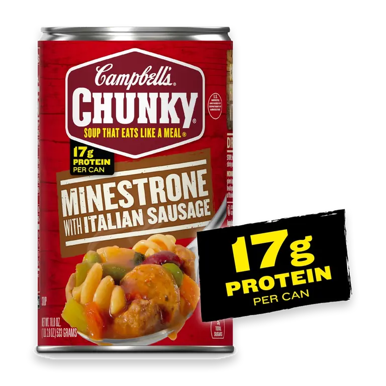 Chunky Minestrone Soup with Italian Sausage 18.8 Oz Can