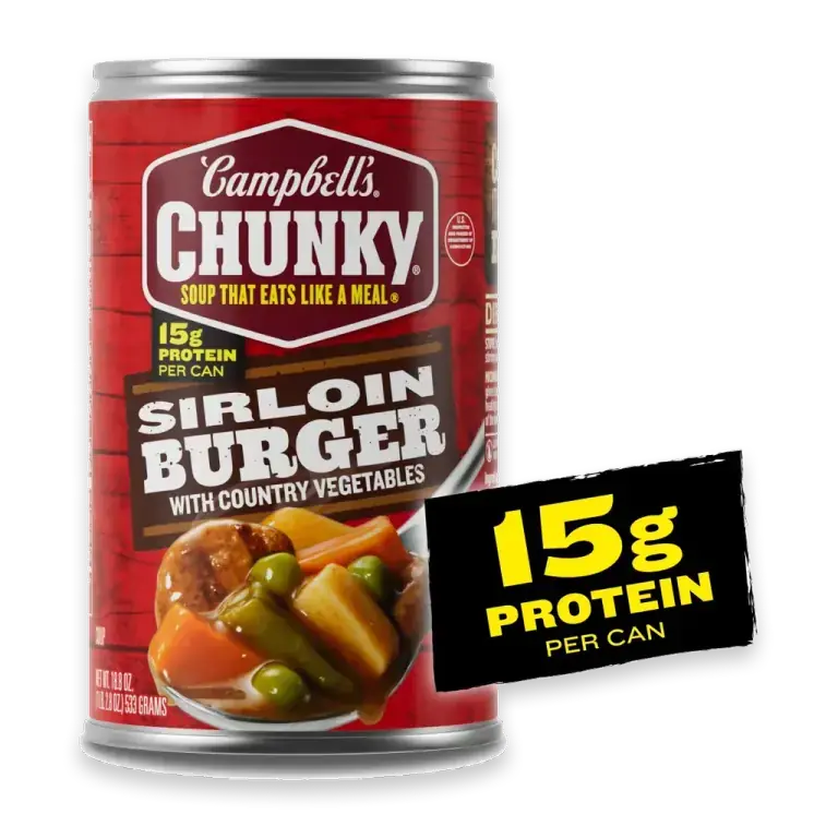 Chunky Sirloin Burger with Country Vegetables Soup 18.8 oz Can