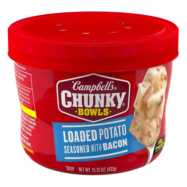 Chunky Soup, Loaded Potato Seasoned with Bacon, 15.25 oz Microwavable Bowl