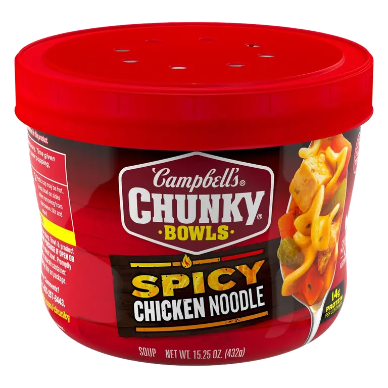 Chunky Soup, Spicy Chicken Noodle Soup, 15.25 oz Microwavable Bowl