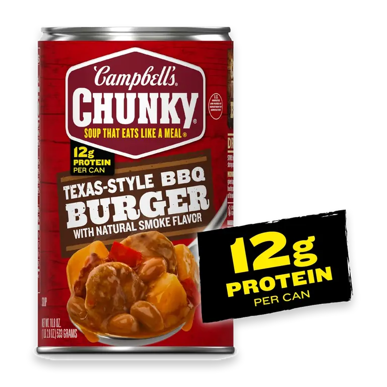 Chunky Texas-Style BBQ Burger with Natural Smoke Flavor Soup 18.8 oz Can
