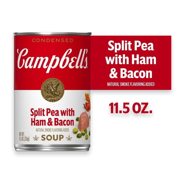 Condensed Split Pea Soup With Ham and Bacon, Natural Smoke Flavoring Added, 11.5 oz Can