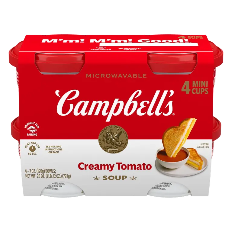 Creamy Tomato Soup, 7 oz. Microwavable Bowl (Pack of 4)
