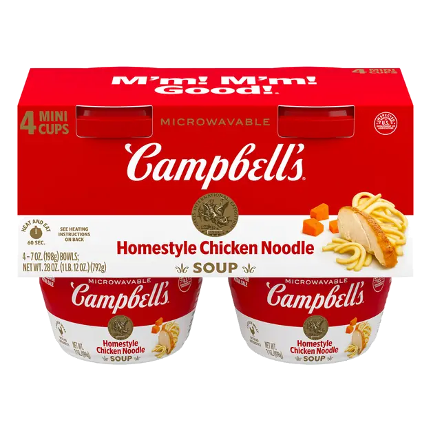 Homestyle Chicken Noodle Soup Microwavable Mini Cups - 4 ct