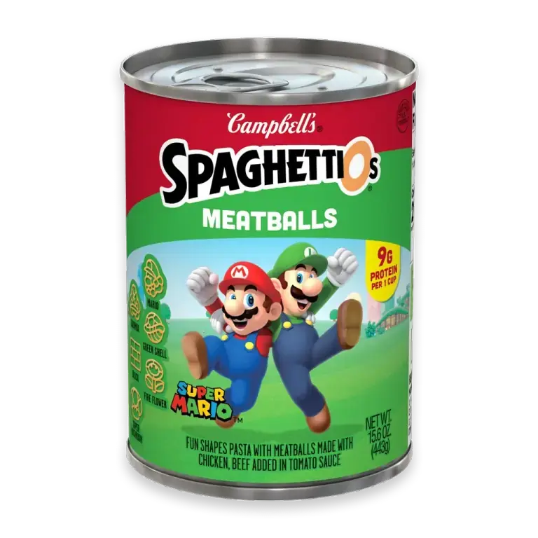 SpaghettiOs Super Mario Bros Canned Pasta With Meatballs
