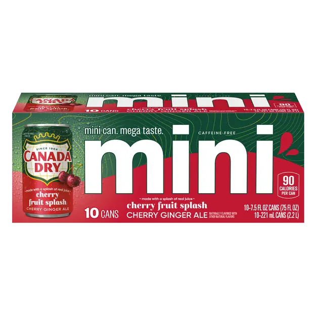 Mini Fruit Splash Cherry Ginger Ale Soda - 10 pk