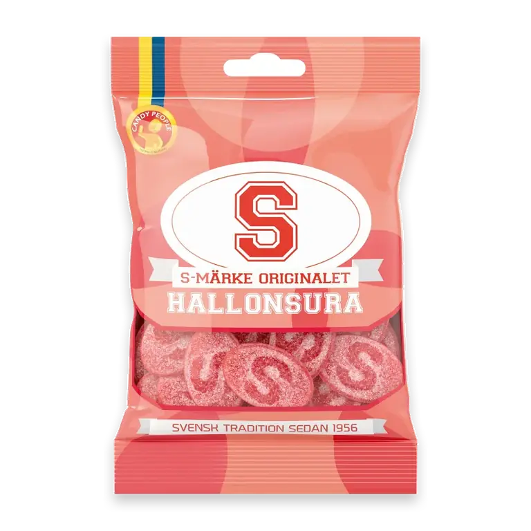 Gelegodis S-Märke Hallonsura 80g Candypeoploe