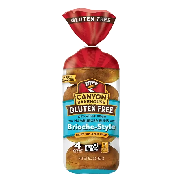 Gluten 100% Whole Grain Free Brioche-Style Hamburger Buns