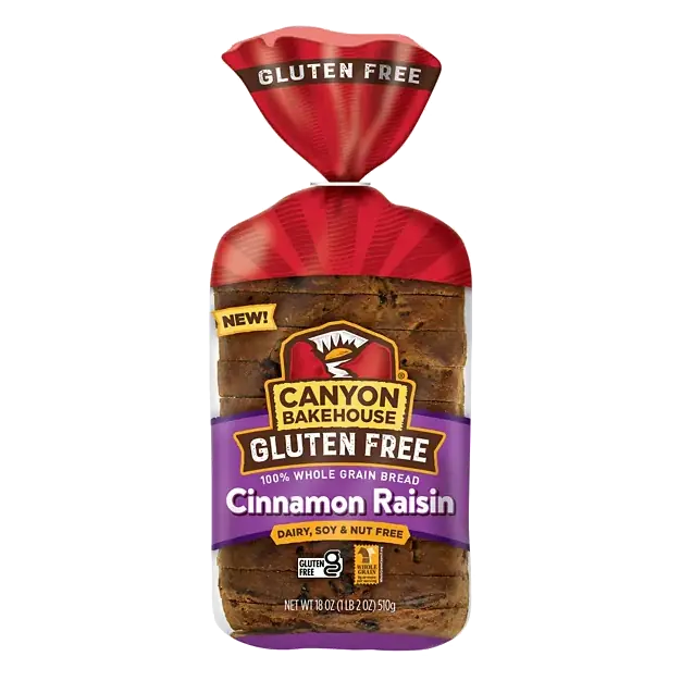 Gluten Free 100% Whole Grain Cinnamon Raisin Bread