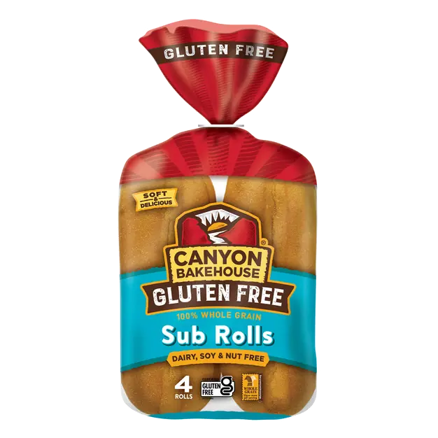 Canyon Bakehouse Gluten Free 100% Whole Grain Sub Rolls 4Ct