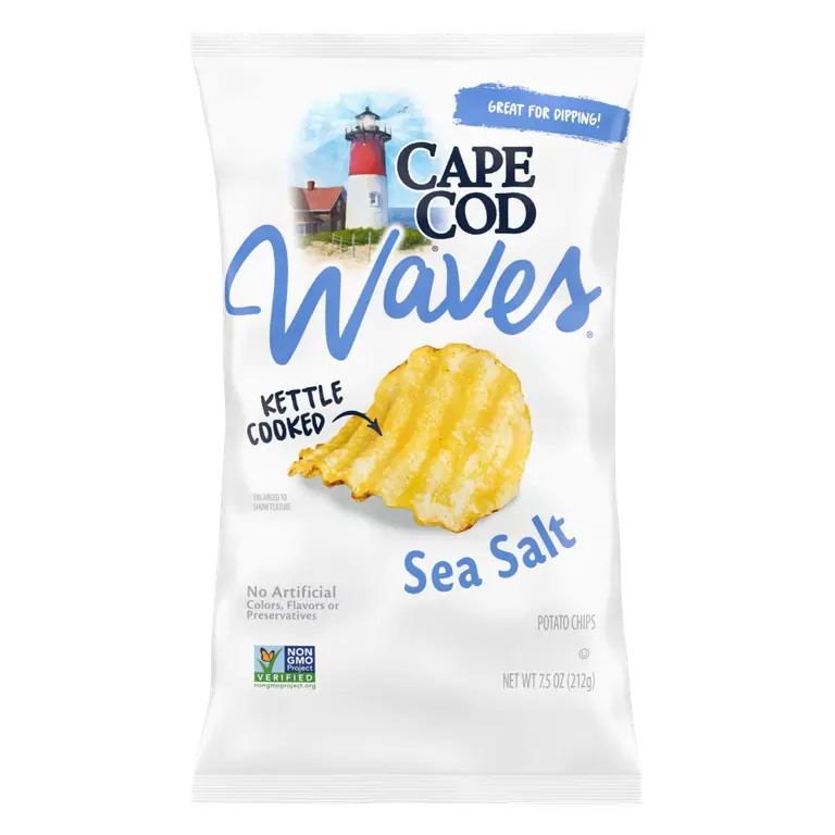 Waves Potato Chips, Wavy Cut Sea Salt Kettle Chips